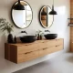 ModernHome Round LED Bathroom Mirror, 80 cm, 3 Light Colors, Anti-Fog