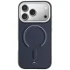 Mercedes Leather 3D MagSafe Case for iPhone 17 Pro Max, Navy Blue