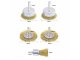 Brass wire brush set for drill/driver, 5 pcs, assorted sizes