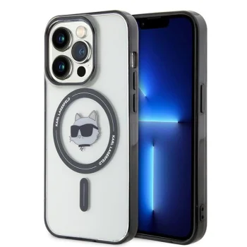 Karl Lagerfeld iPhone 15 Pro Max Case IML Choupette's Head MagSafe, Transparent