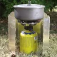 Meva Wind Shield for Camping Stove Burner, Silver