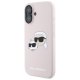 Karl Lagerfeld Silicone Nauble Heads Print MagSafe Case for iPhone 16, Pink