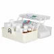 Large XL Medicine Organizer Box with 3 Tiers, 29x19x15.5 cm, White/Translucent