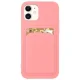 Card Case Silicone Case for Samsung Galaxy A73 with Card Slot, Pink