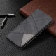 Huawei P50 Geometric Pattern Leather Stand Case Cover - Black