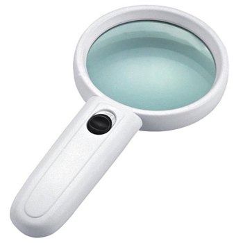 Handheld Magnifying Glass with LED Light 3x 75mm Lens, White