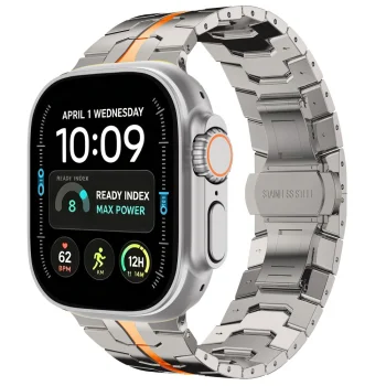 Tech-Protect Stainless bracelet for Apple Watch 44/45/46/49 mm, silver and orange