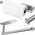Self-Adhesive Paper Towel Holder Wall Mount for Kitchen, Silver