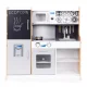 Wooden play kitchen for kids with sound, LED, chalkboard, metal accessories, ECOTOYS, 3+ years