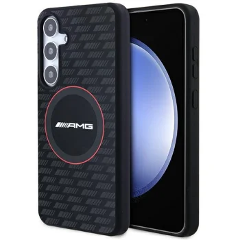Mercedes AMG Samsung Galaxy S24 Case Silicone Carbon Pattern MagSafe, Black