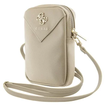 Guess ZIP Leather Triangle Phone Bag, Gold
