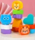 Bakalu Montessori Wooden Sensory Cube Sorter with Elastic Bands and 6 Blocks
