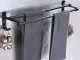 Wall-Mounted Double Towel Rack, Black