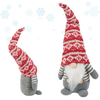 Christmas Gnome, Grey, 38 cm