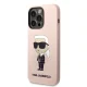 Karl Lagerfeld Silicone Ikonik MagSafe Case for iPhone 14 Pro, Pink