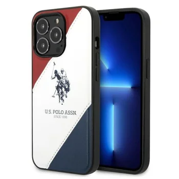 Apple iPhone 14 Pro Max 6.7'' US Polo Tricolor Embossed Case Cover (USHCP14XPSO3), White