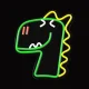Dinosaur Neon Sign Forever Light JURASSIC DINO FLNJ02 USB LED Wall Light for Kids, green