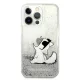 Karl Lagerfeld Liquid Glitter Choupette Fun Case for iPhone 13 Pro Max 6.7\" - Silver