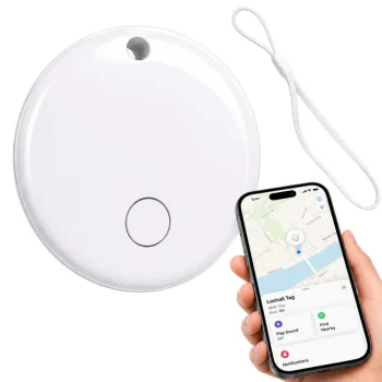 Bluetooth GPS Tracker for Keys and Items, iOS FindMy, White