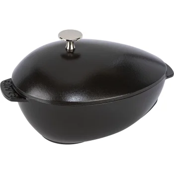 Staub Cast Iron Oval Mussel Pot 25 cm, 2 L, Black