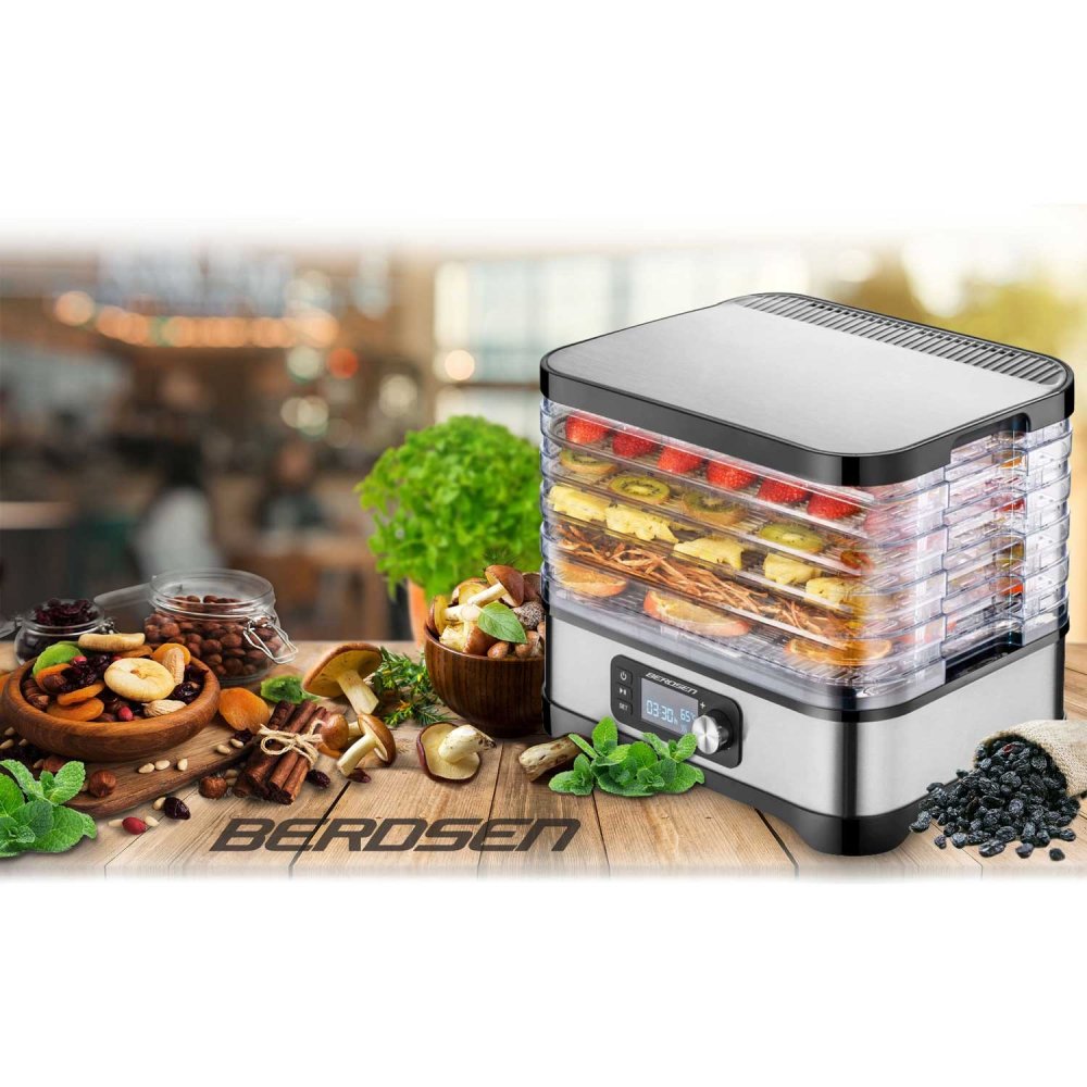 Berdsen BD-690 Food Dehydrator for Fruit, Herbs and Meat, silver (2)