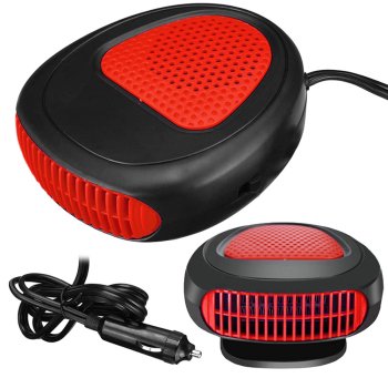 Portable 12V Car Heater and Fan 150W, Windscreen Defroster, Black-Red