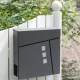 Modern Mailbox for Letters and Newspapers, Anthracite