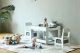 Kids Table and 2 Chair Set ECOTOYS Wooden Activity Table with Chalkboard Top