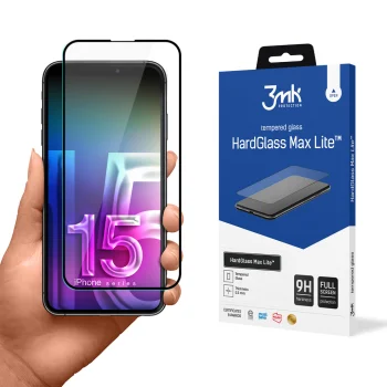 Apple iPhone 15 Pro 6.1'' 3MK HardGlass Max Lite 5D Tempered Glass Screen Protector
