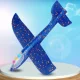 Toy Glider Airplane with Launcher Gun and LED Lights, Blue