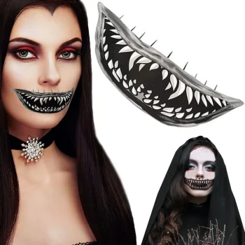 Halloween Temporary Tattoo, Realistic Teeth, 12x5 cm