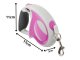 Automatic dog leash 5m, strong up to 20kg, with lock, pink