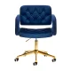 Velvet Swivel Beauty Chair 4Rico QS-OF213G, Navy Blue