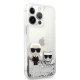 Karl Lagerfeld Liquid Glitter Karl & Choupette Case for iPhone 13 Pro Max, Silver