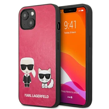 Karl Lagerfeld iPhone 13 mini Case Ikonik Karl & Choupette, Fuchsia