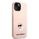 Karl Lagerfeld Silicone Case for iPhone 14 Plus with Choupette Icon Pink