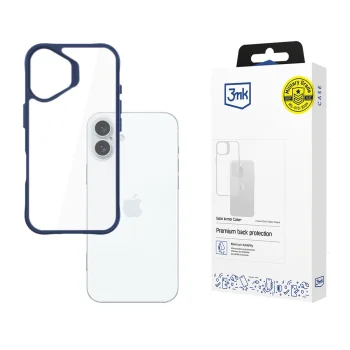 3Mk Protection Satin Armor Case+ for Apple iPhone 16 Plus, Blue/Transparent