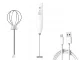 Electric Milk Frother and Hand Mixer, Rechargeable, White