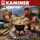 Kaminer 10L Enameled Cast Iron Cauldron with Legs, Black