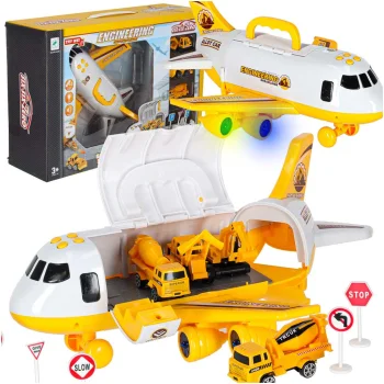 Interactive Airplane with Construction Vehicles, Sound and Light