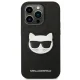 Karl Lagerfeld Saffiano Choupette Head Patch Case for iPhone 14 Pro Max Black