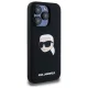 Karl Lagerfeld Silicone Karl Head Print MagSafe Case for iPhone 15 Pro, Black