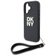 DKNY iPhone 16 vāciņš Wrist Strap Stock Logo, melns