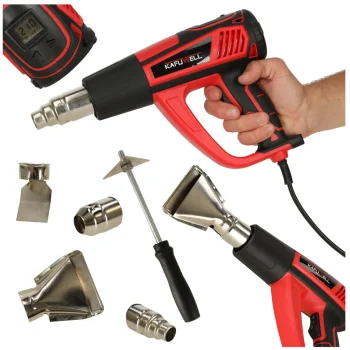 KAFUWELL Electric Heat Gun 1850W with Adjustable Temperature 0-600°C & 4 Nozzles