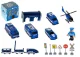 Police Train and Track Set with Cars and Helicopter (92 Pieces, ~300cm)