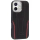 Audi iPhone 17 Case R8 Genuine Leather MagSafe, Black/Red