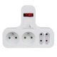 Maclean MCE224 4-Way Multi-Plug Adapter with Switch, White