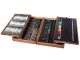 Art Set in Wooden Suitcase 174 Pieces, Dark Brown