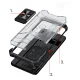 Hybrid Case Crystal Ring Case for Samsung Galaxy A72 4G with Ring Kickstand, Black