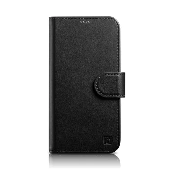 iCarer 2-in-1 Leather Wallet Flip Case for iPhone 14 Plus with RFID Blocking, Black (WMI14220727-BK)